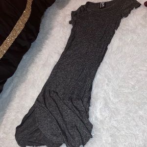 Gray below the knee hanging dress